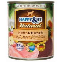 Happy&Fit Natural Huhn&Hirsch mit Apfel&Distelöl 800g