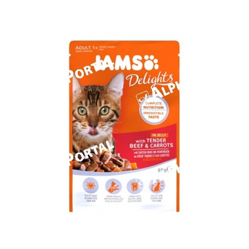 Iams Cat Delights Marhahús és répa falatok, zamatos aszpikban 85g