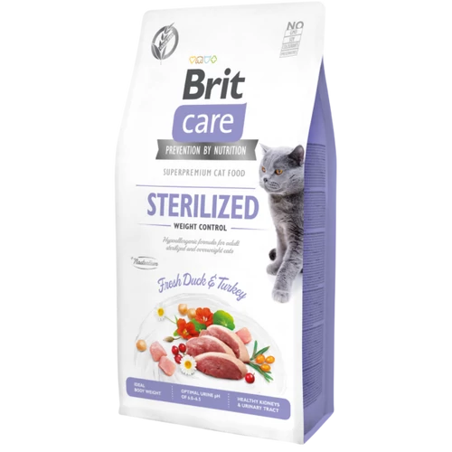 Brit Care Cat Grain Free STERILISED - WEIGHT CONTROL Duck and Turkey 7kg