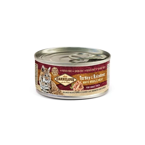 Carnilove Cat Turkey & Reindeer Can- Pulyka és Rénszarvas Hússal konzerv 100g