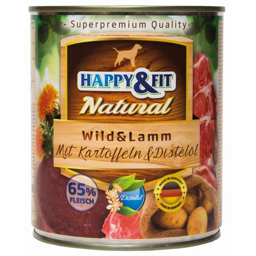 Happy&Fit Natural Wild&Lamm mit Kartoffeln&Distelöl 800g