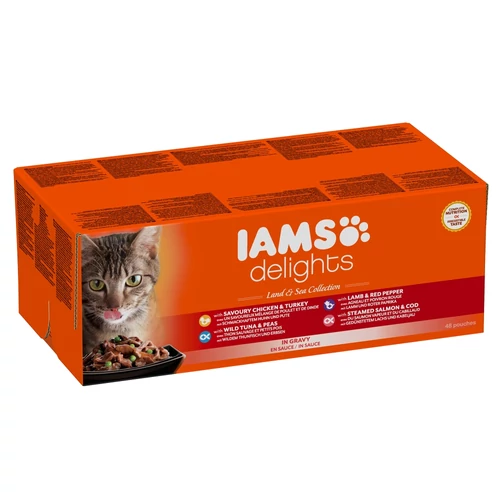 Iams Cat Delights Land&sea Multipack Szószban 48x85g