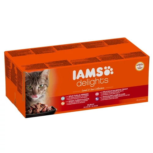 Iams Cat Delights Land&sea Multipack Aszpikban 48x85g