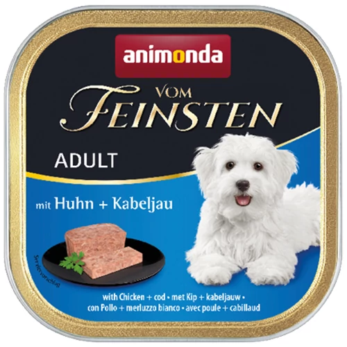 Animonda Vom Feinsten Adult (csirke+tőkehal) alutálkás - Felnőtt kutyák részére 150g