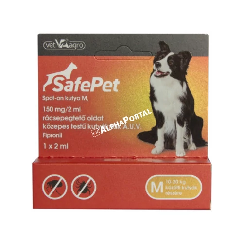 SafePet 150 mg/2 ml spot on kutya M 10-20 kg 1x