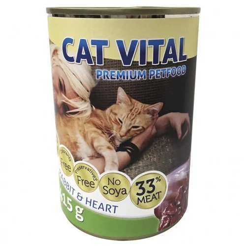 Cat Vital konzerv nyúl+szív 415gr