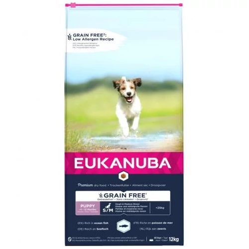 Eukanuba Puppy & Junior Grain Free Small&Medium Ocean Fisch 12kg