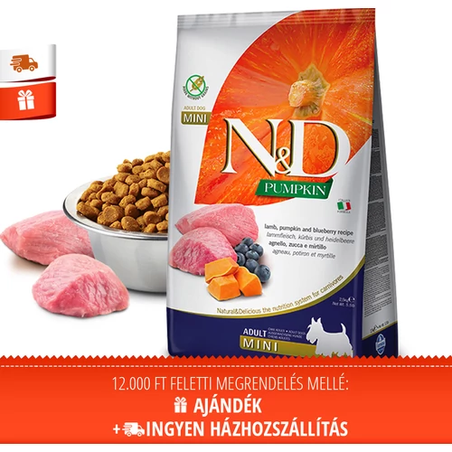 N&D Dog Grain Free bárány&áfonya sütőtökkel adult mini 2,5kg